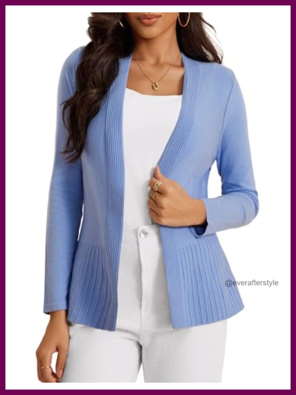 Lightweight Open Front Cardigan Sweater for Women Office Casual